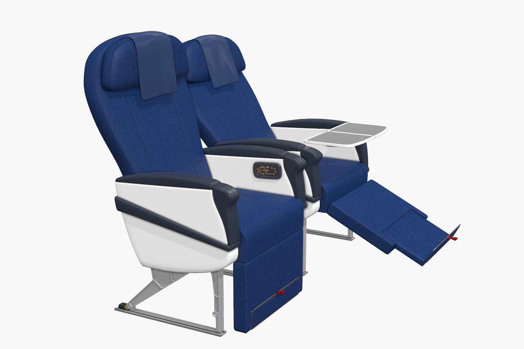 Airplane chair business class Low-poly 3D model_2