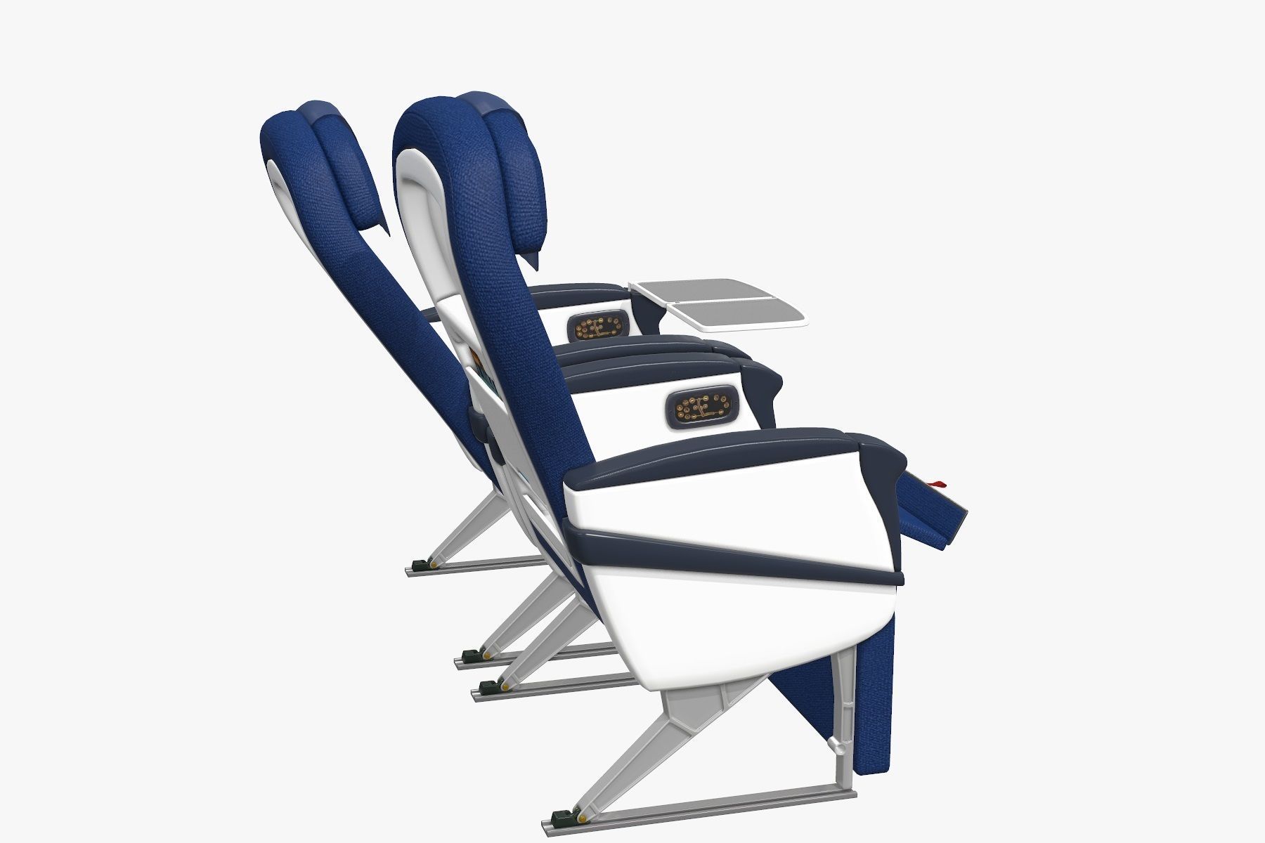 Airplane chair business class Low-poly 3D model_3