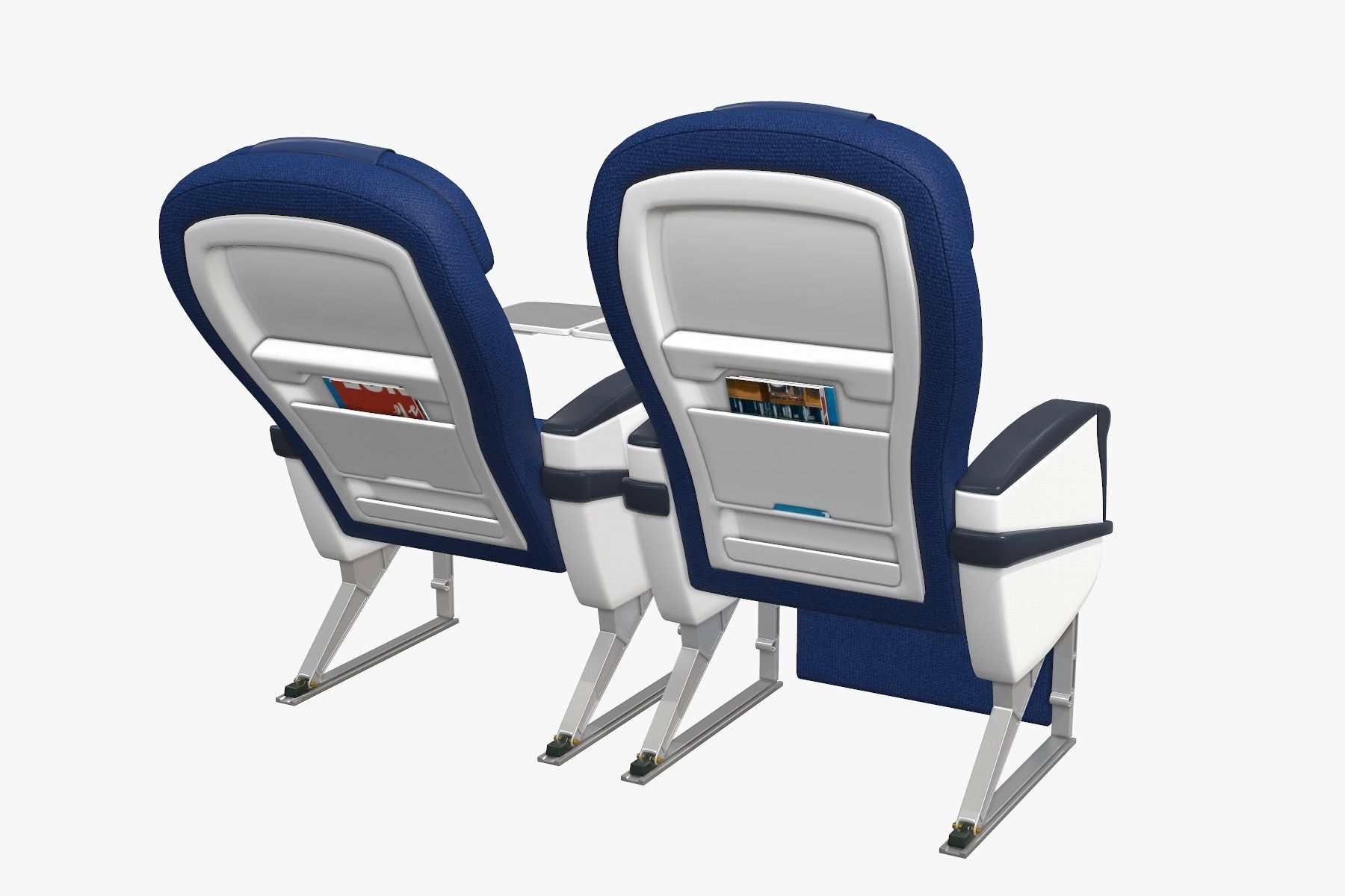 Airplane chair business class Low-poly 3D model_4