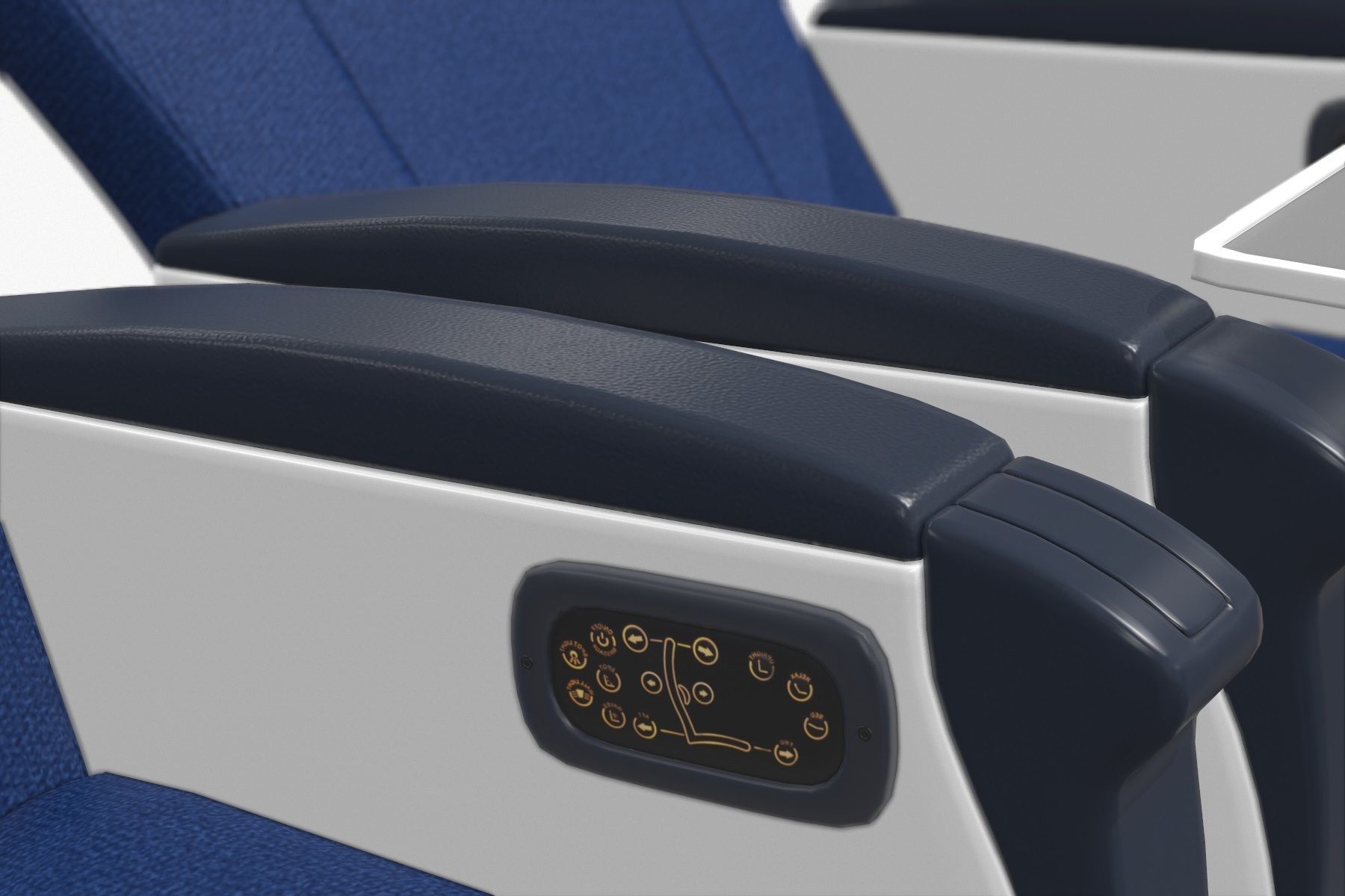 Airplane chair business class Low-poly 3D model_18