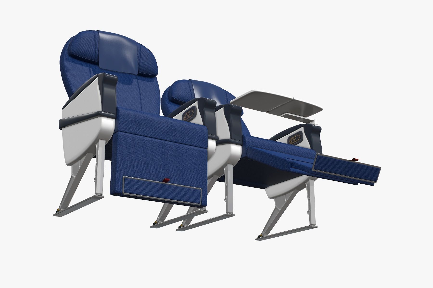 Airplane chair business class Low-poly 3D model_9