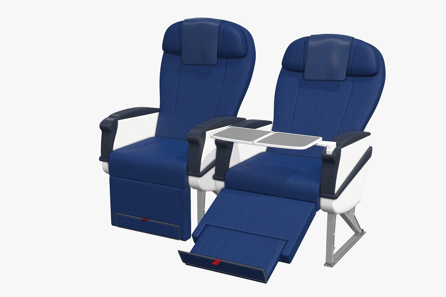 Airplane chair business class Low-poly 3D model_8
