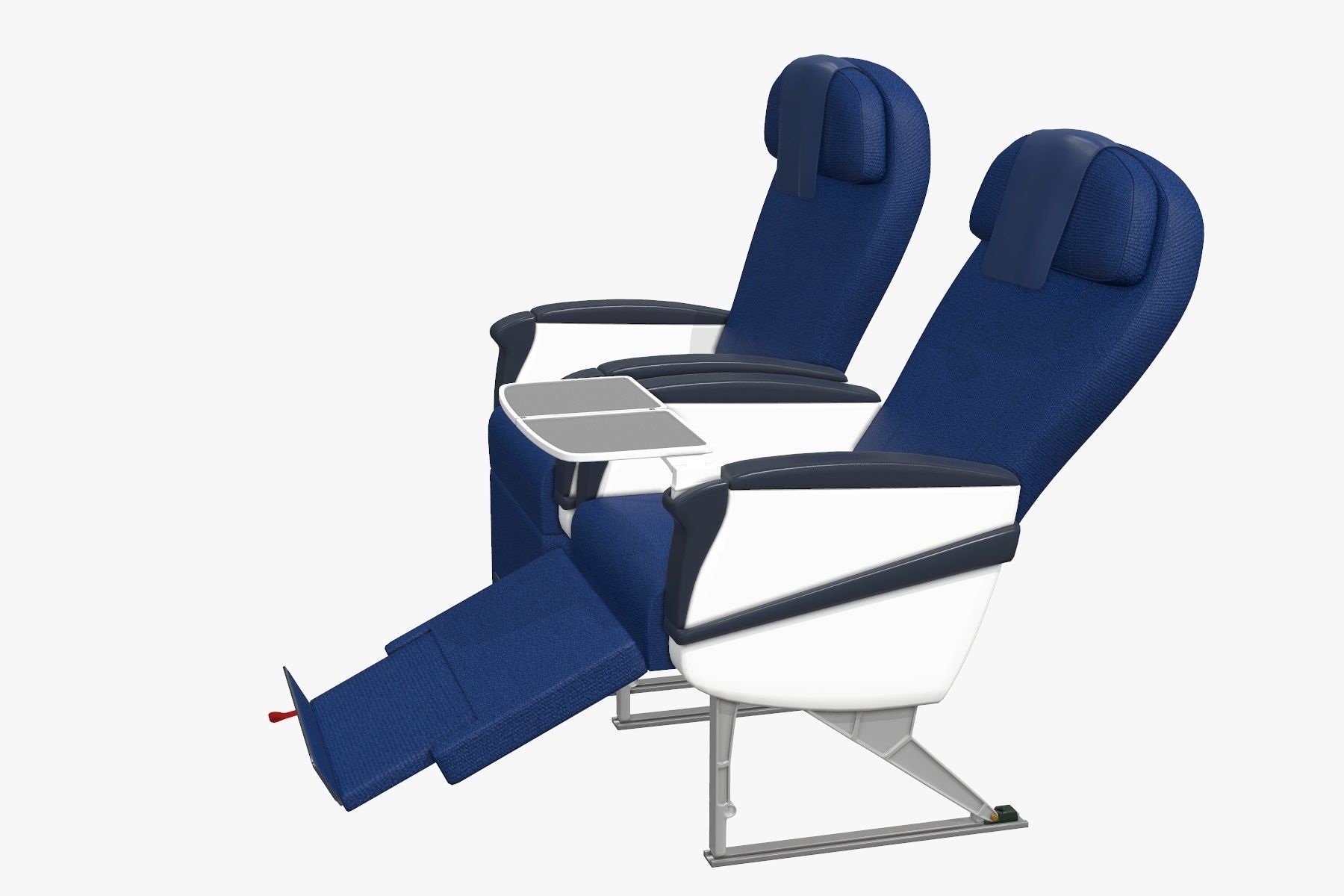 Airplane chair business class Low-poly 3D model_7