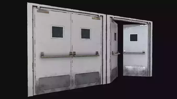 Hospital Doors Collection Low-poly 3D model