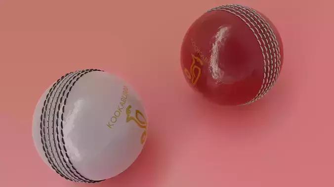 RED AND WHITE KOOKABURRA CRICKET BALL