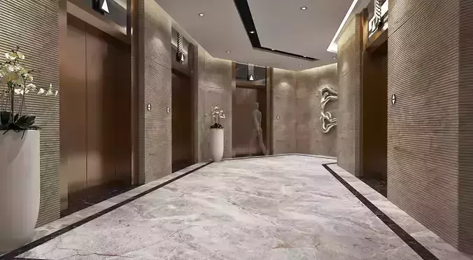 Modern Hotel Elevator Hall