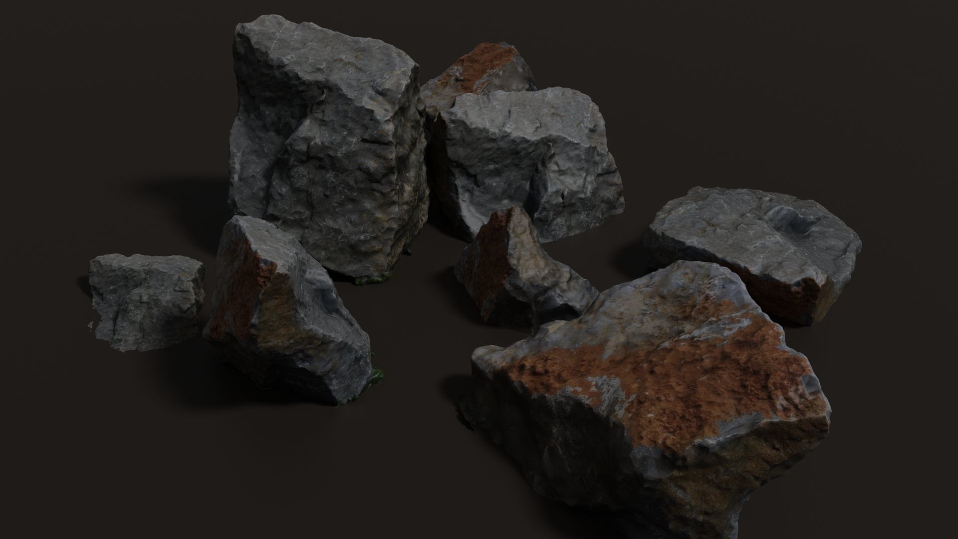 Big Rock  Low-poly 3D model_1
