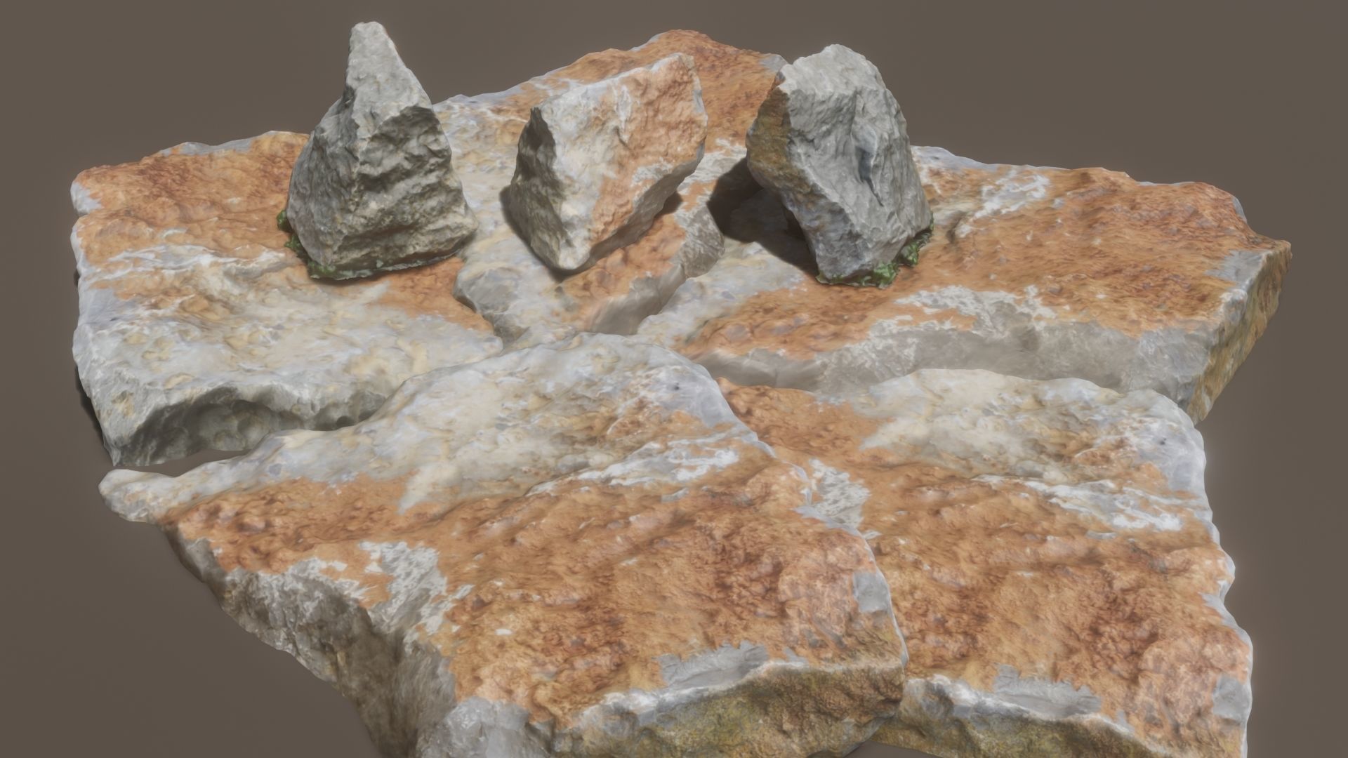 Big Rock  Low-poly 3D model_7