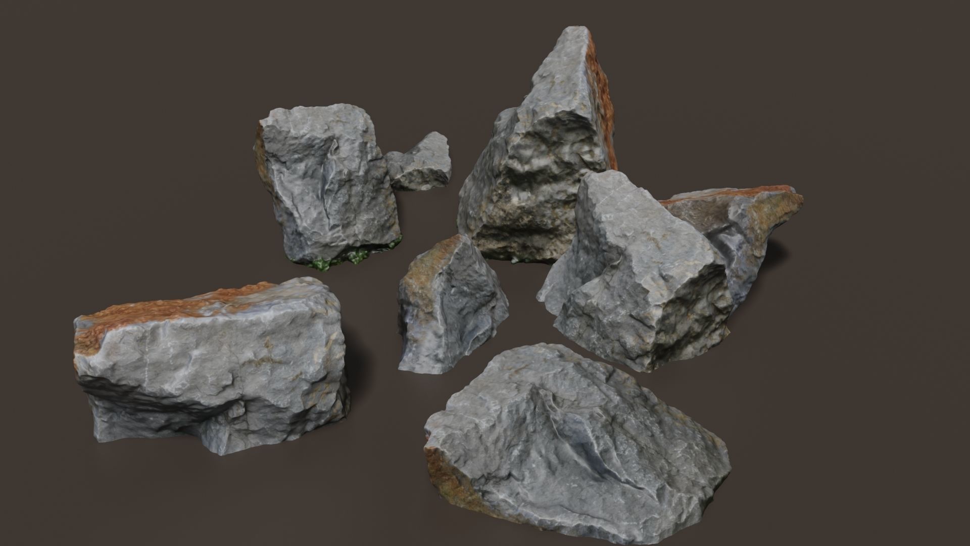 Big Rock  Low-poly 3D model_2