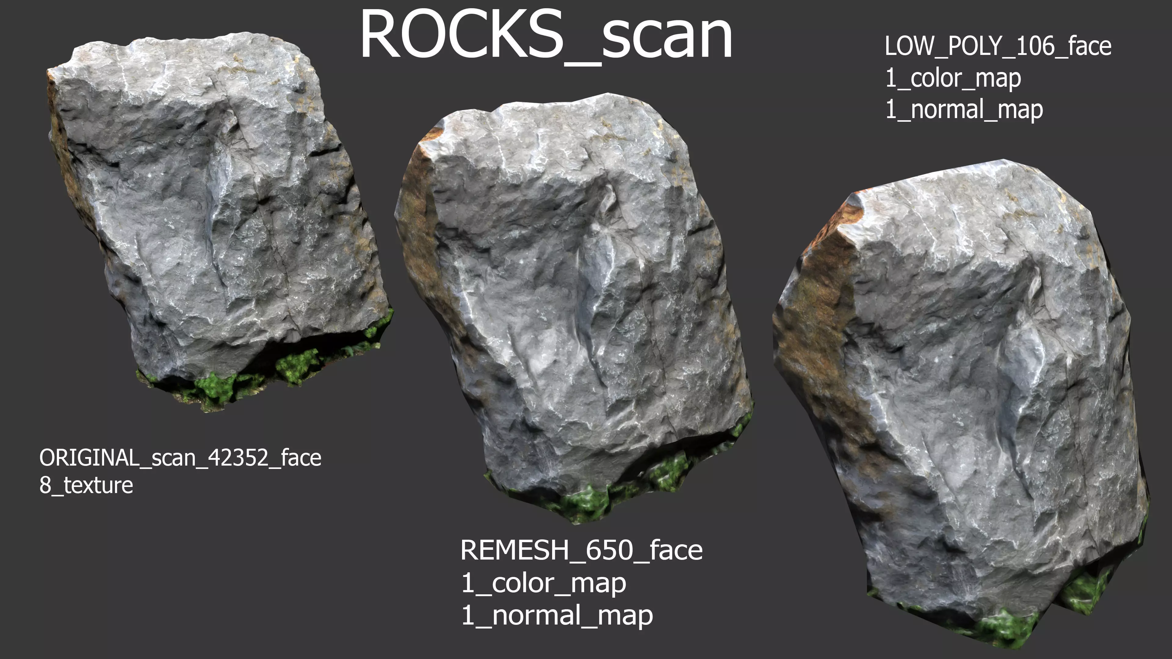 Big Rock  Low-poly 3D model_0