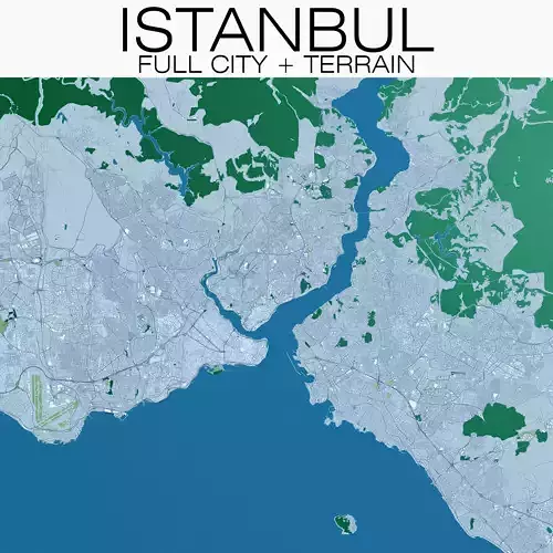 Istanbul with Terrain 3D model