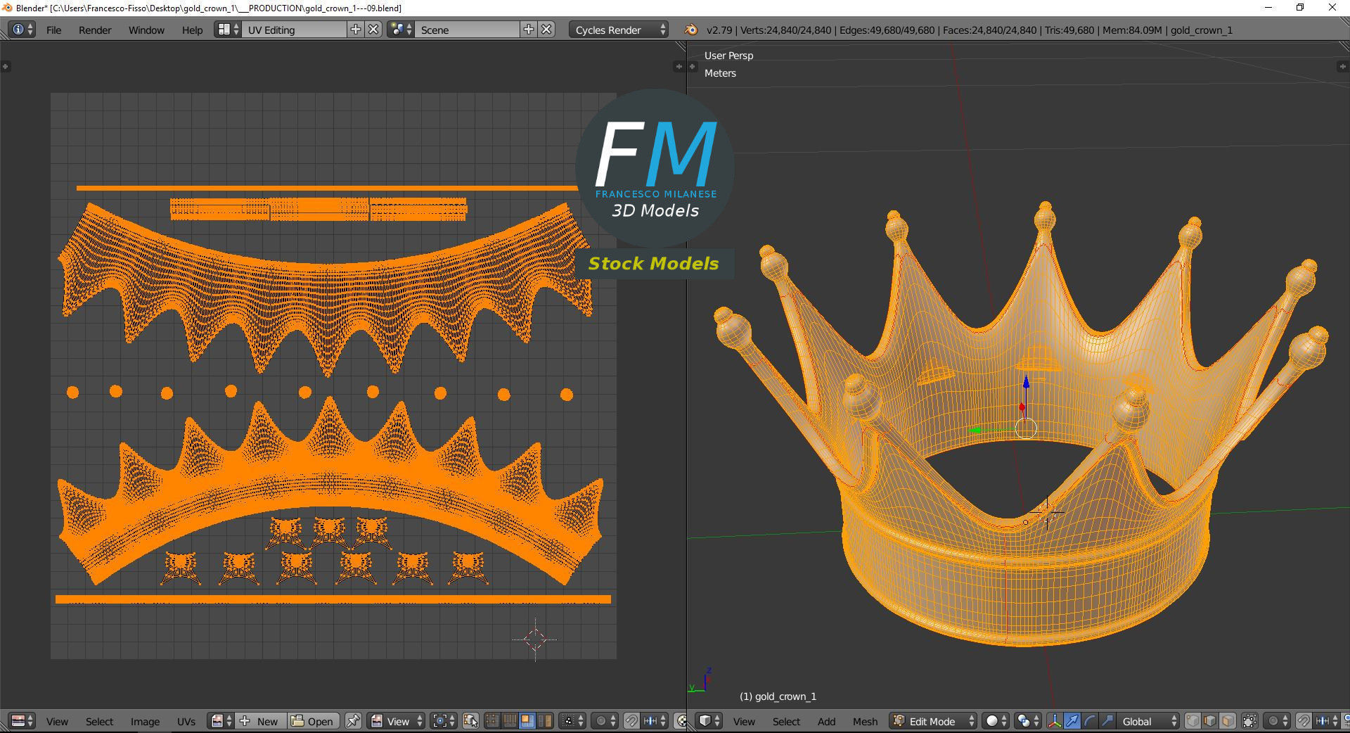Gold crown 1 3D model_10