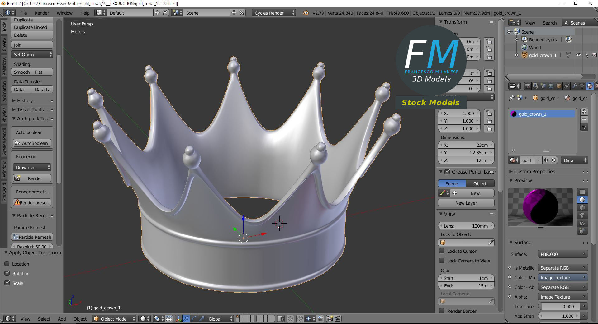 Gold crown 1 3D model_9