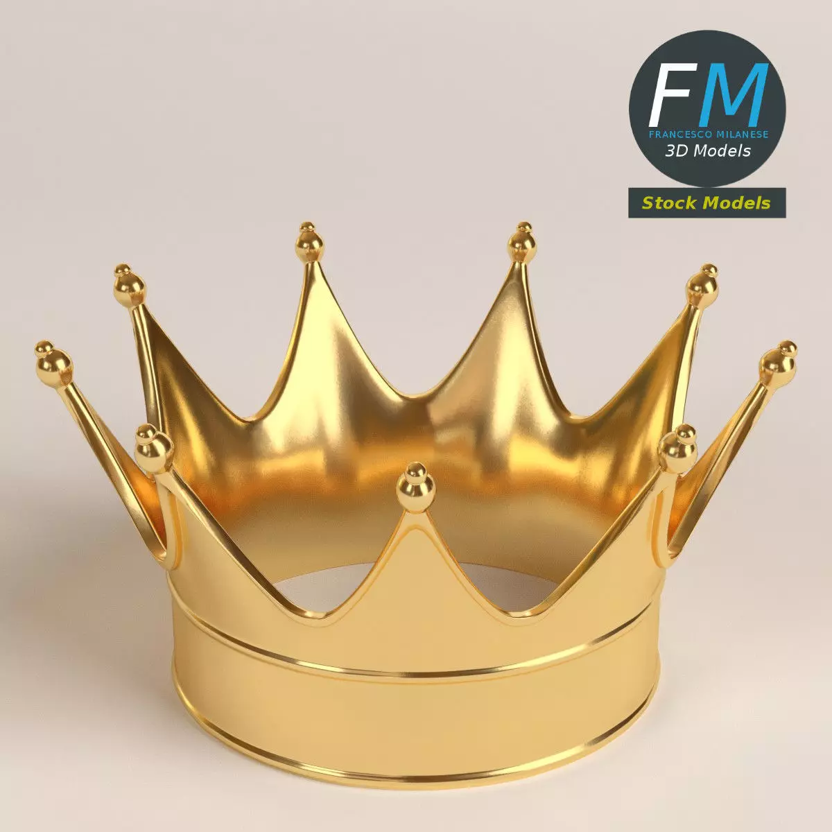 Gold crown 1 3D model_0