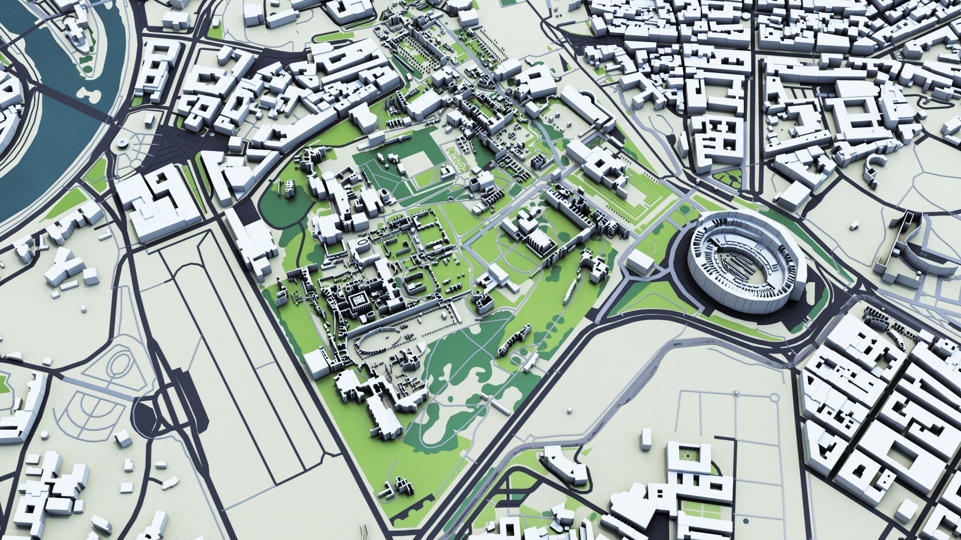 Rome with Terrain 3D model_2