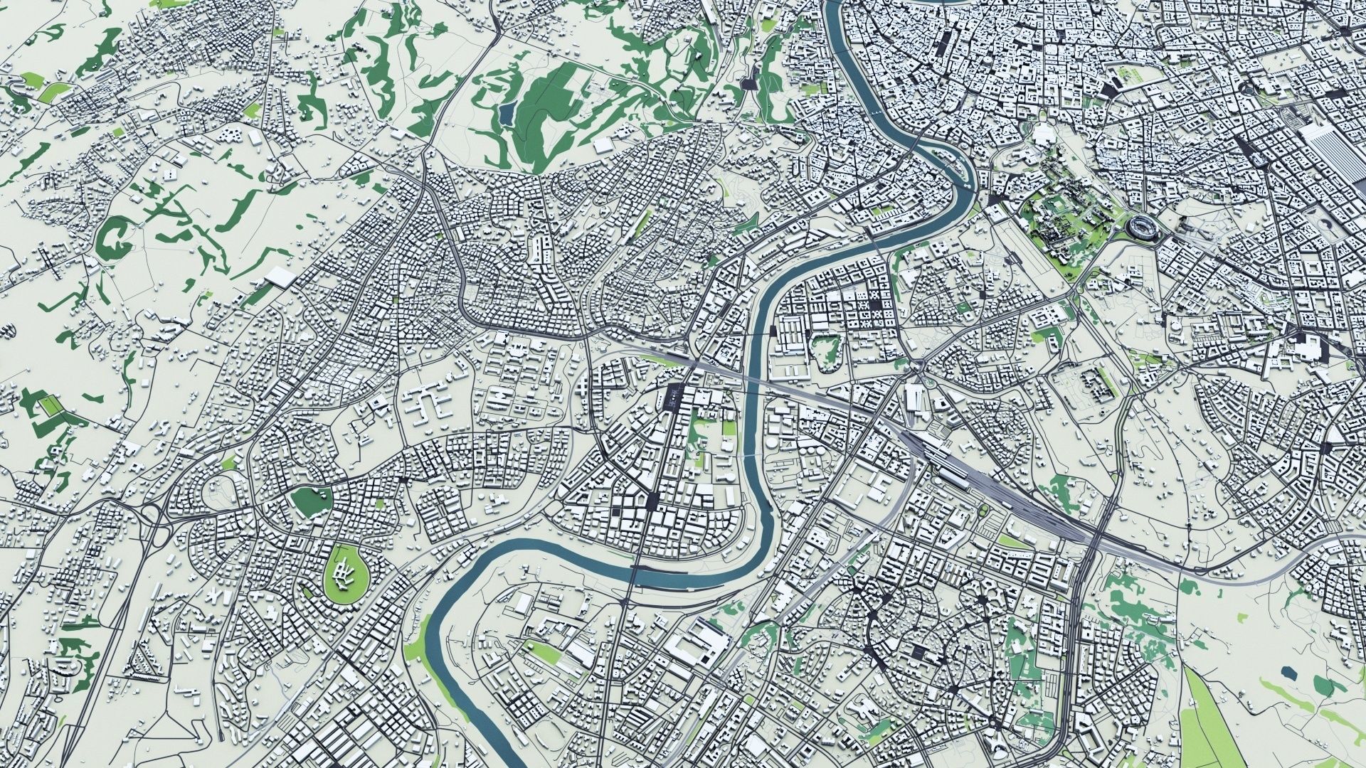 Rome with Terrain 3D model_3