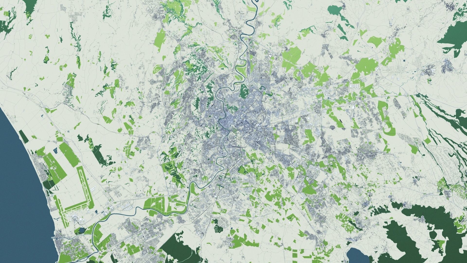 Rome with Terrain 3D model_1