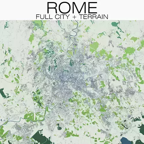 Rome with Terrain 3D model