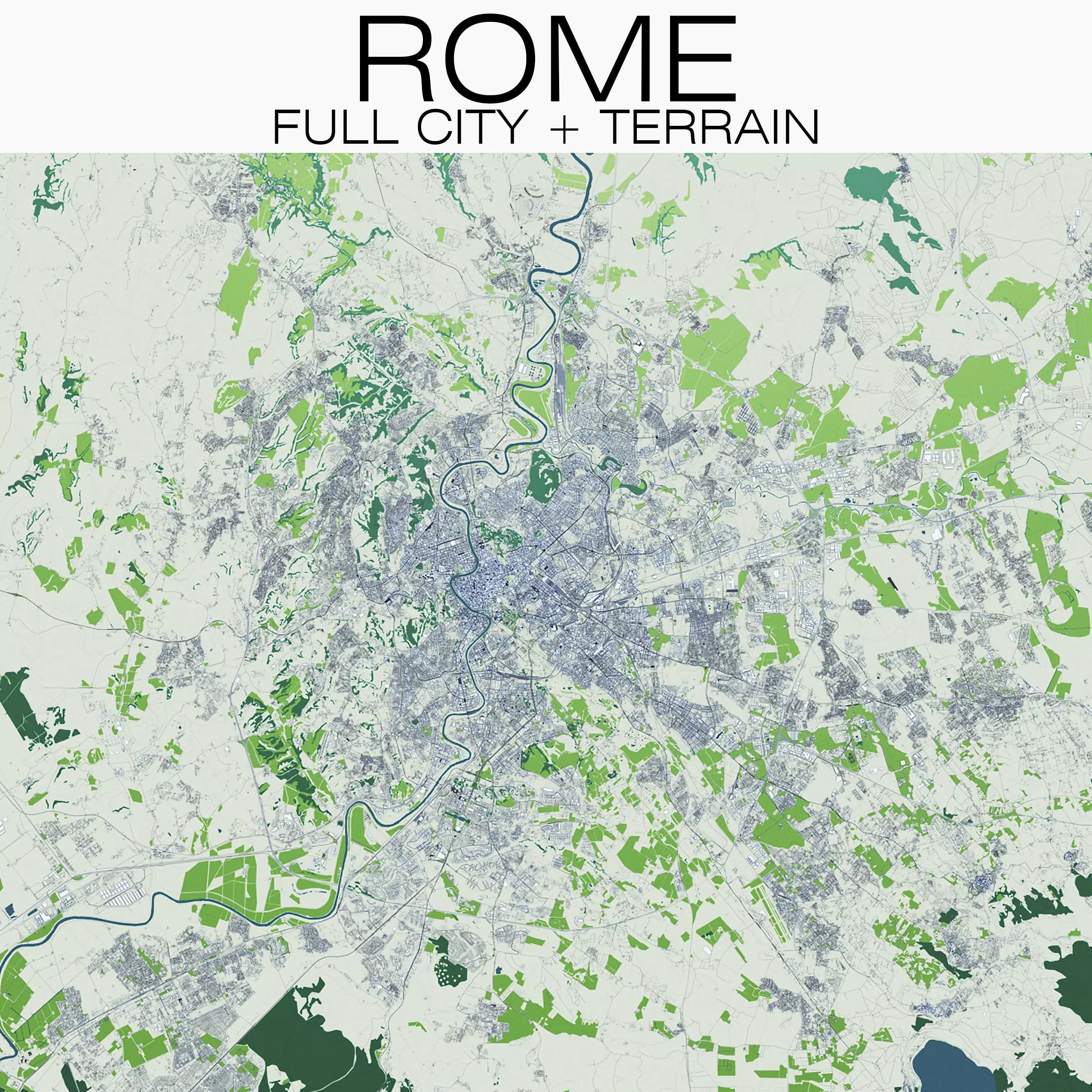 Rome with Terrain 3D model_0