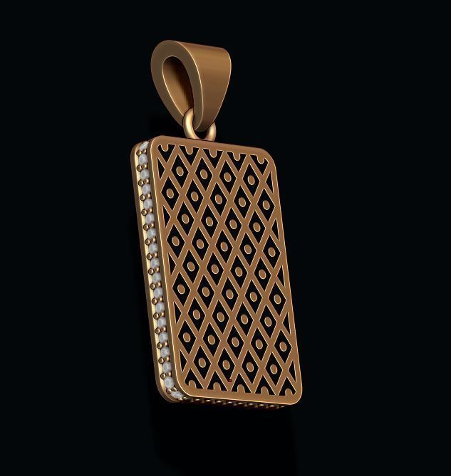 Club king playing card pendant 3D print model_9