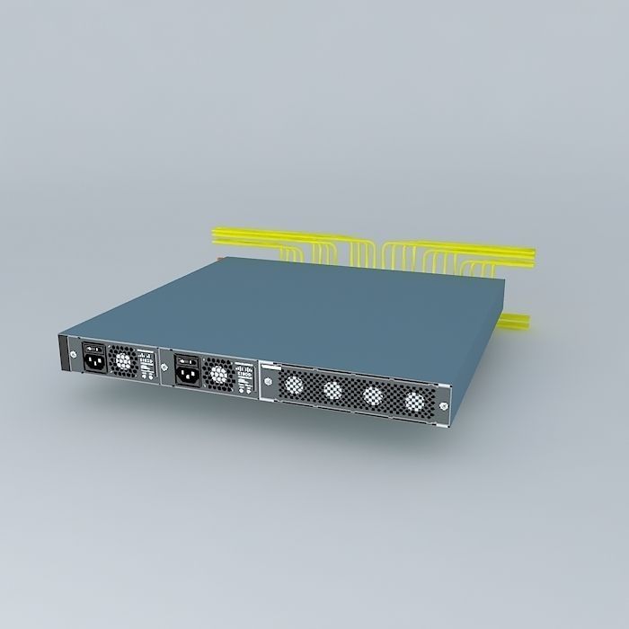 Catalyst 4948 10GE with cables 3D model_1
