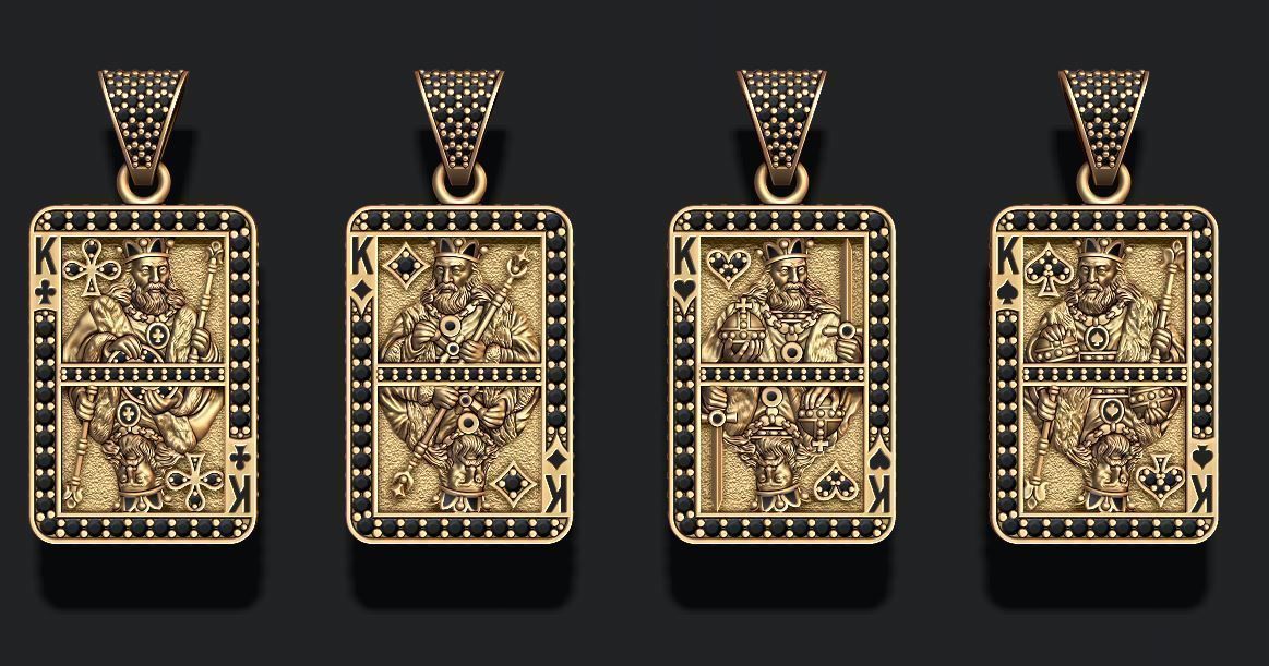 playing cards kings pack set 3D print model_13