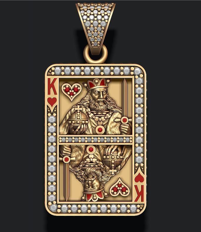 playing cards kings pack set 3D print model_7