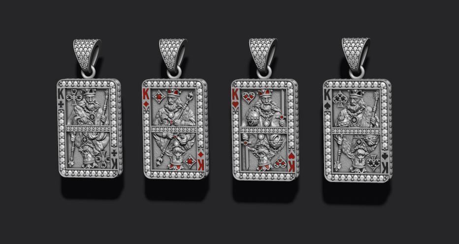 playing cards kings pack set 3D print model_6