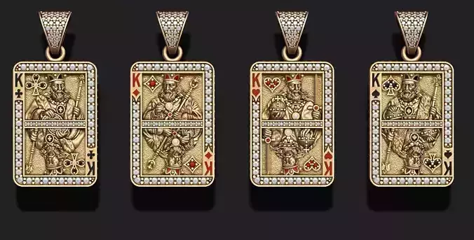 playing cards kings pack set  3D print model