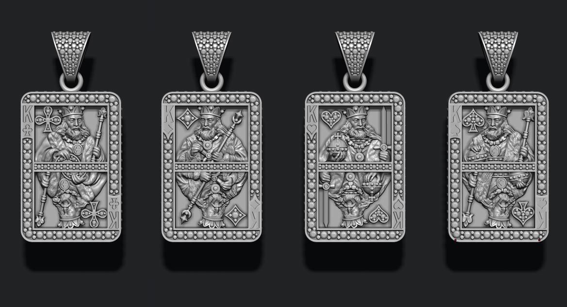 playing cards kings pack set 3D print model_5