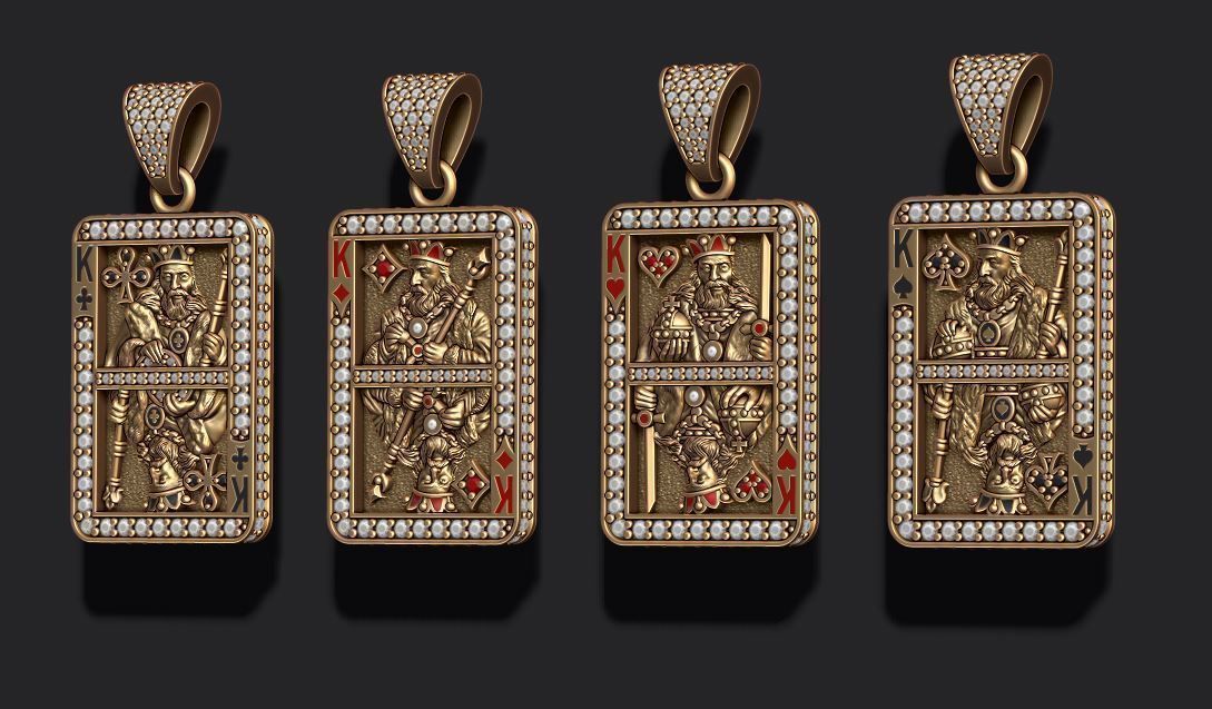 playing cards kings pack set 3D print model_11