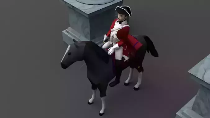 SEVEN YEARS WAR Cavalery Low-poly 3D model