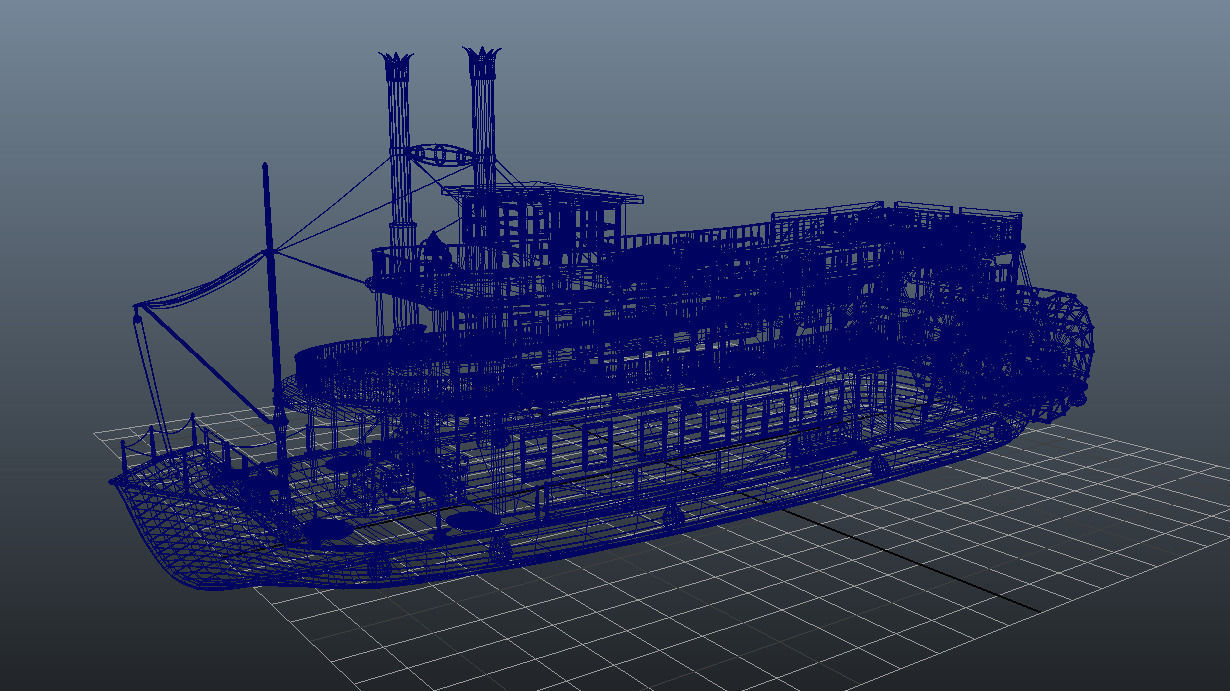 Steamboat riverboat 3D model_8