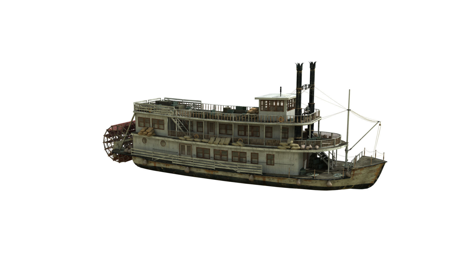 Steamboat riverboat 3D model_3