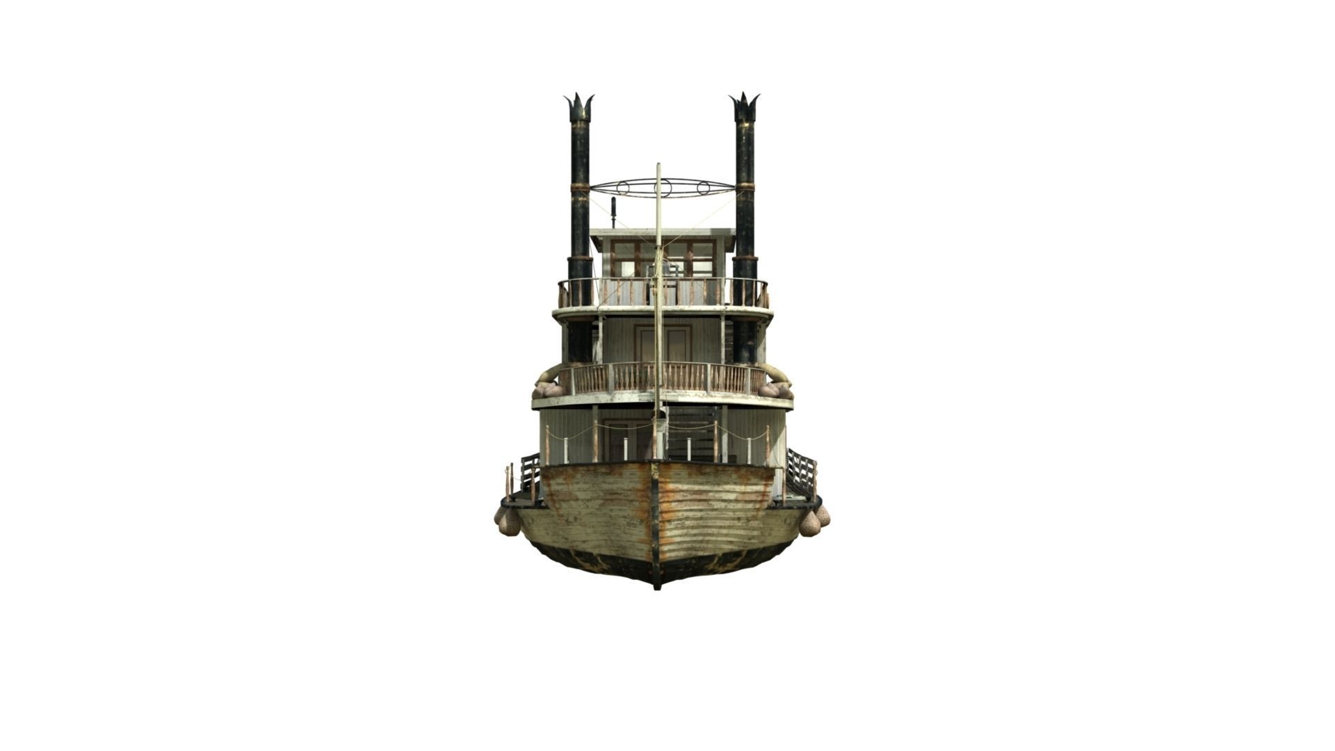 Steamboat riverboat 3D model_4