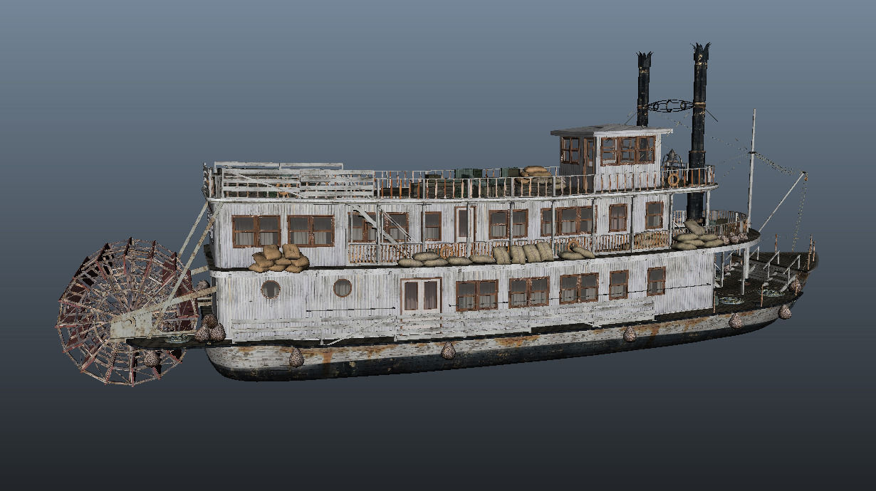 Steamboat riverboat 3D model_6