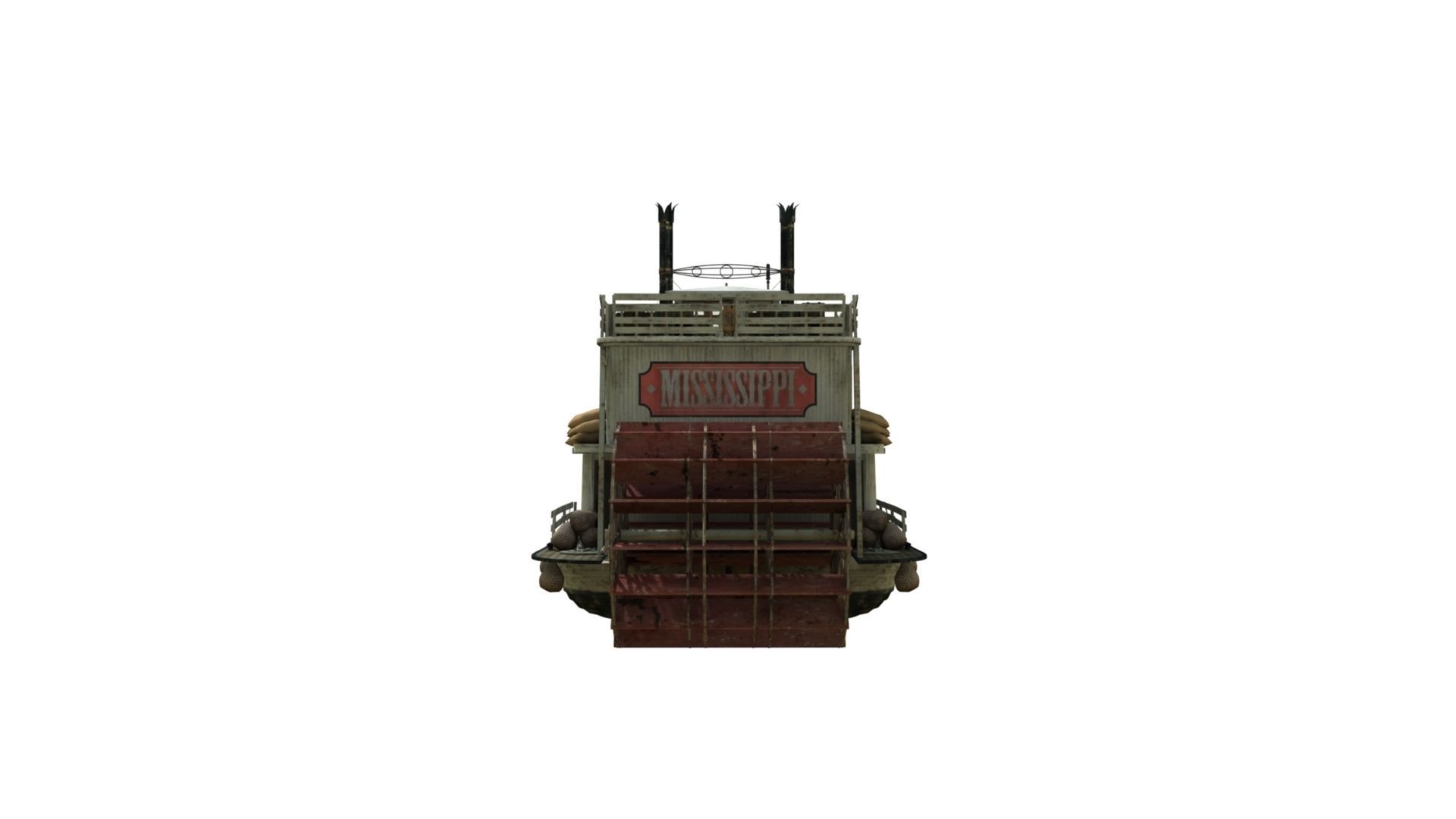 Steamboat riverboat 3D model_5
