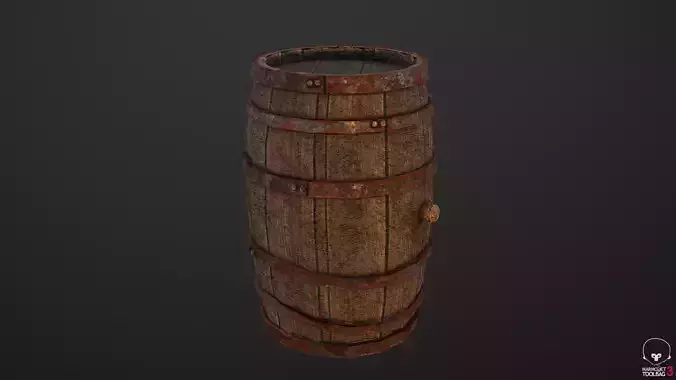 Medieval Wine Barrel Sample of The Dwarf Dungeon Free low-poly 3D model