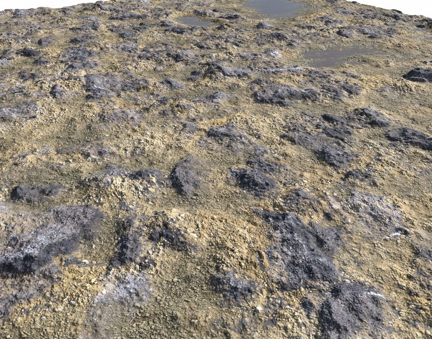 Rocky terrain with puddles PBR Texture_7