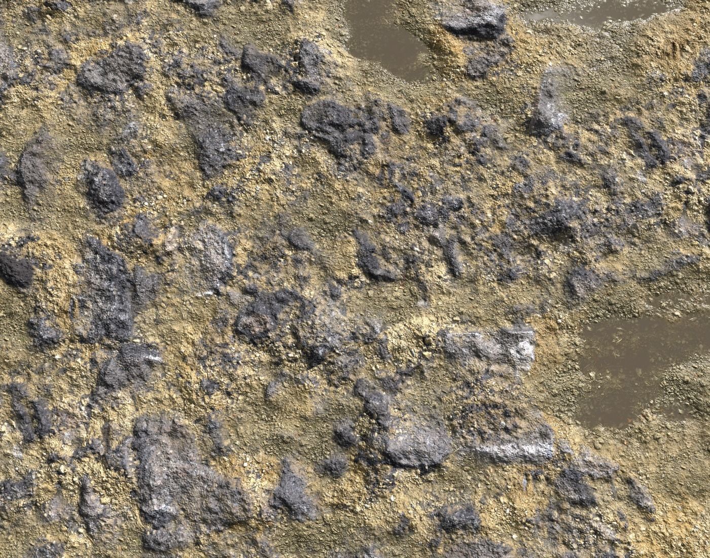 Rocky terrain with puddles PBR Texture_3