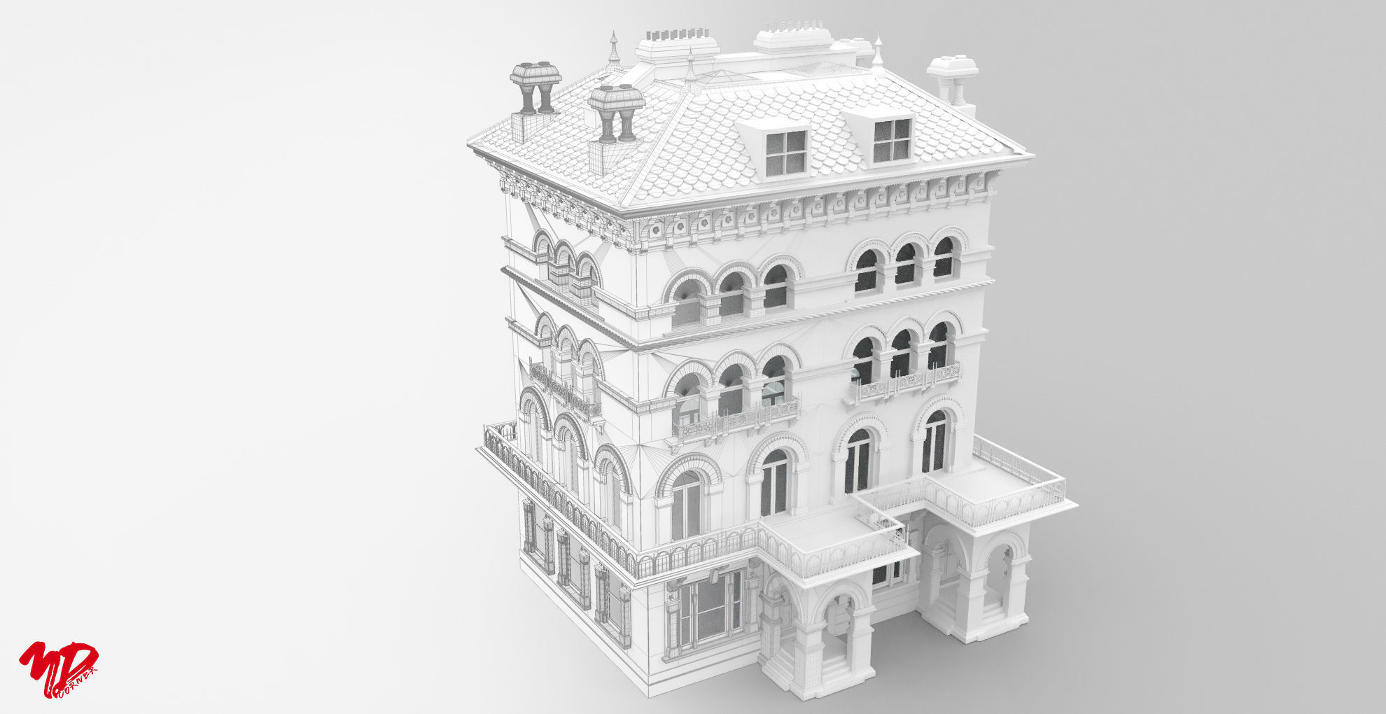 Victorian building 3D model_2