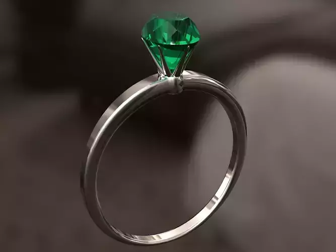 Simple ring with big diamond 3D print model