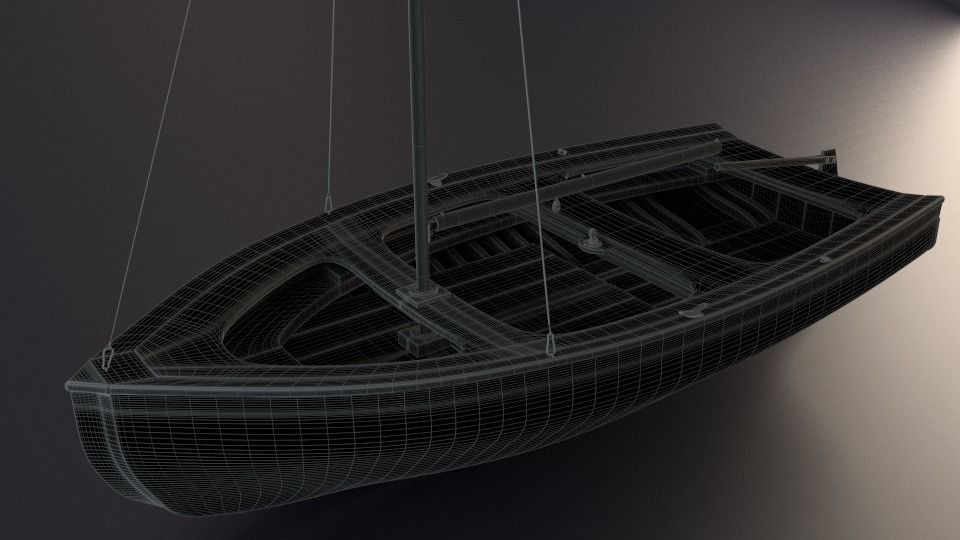 boat dinghy  3D model_0