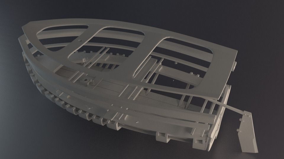 boat dinghy  3D model_3