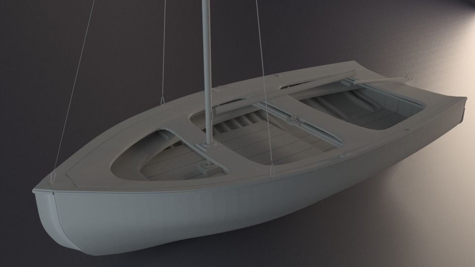 boat dinghy  3D model_1