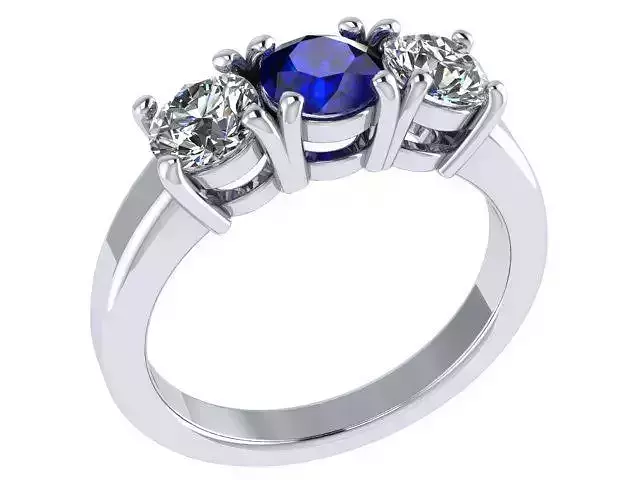 Three stone sipphire ring