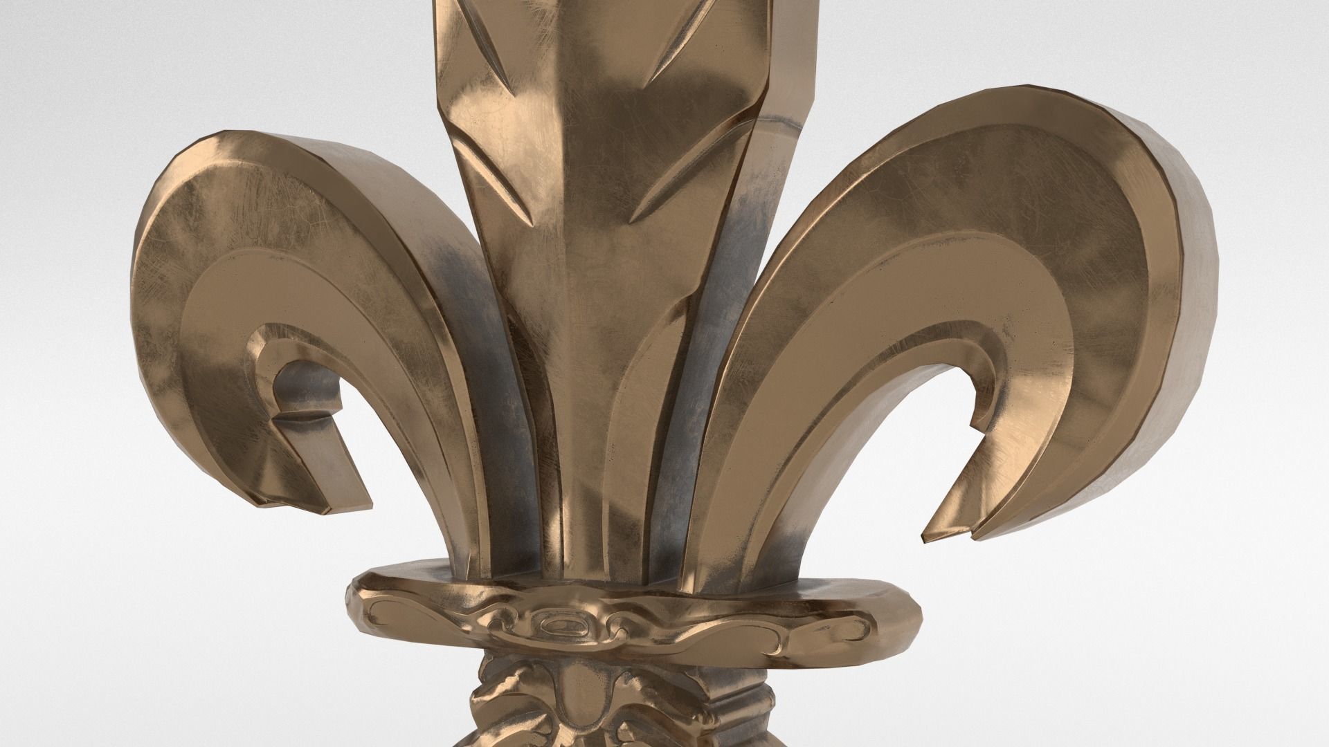 Fleur De Lis Ornament and Zbrush Brush Low-poly 3D model_4