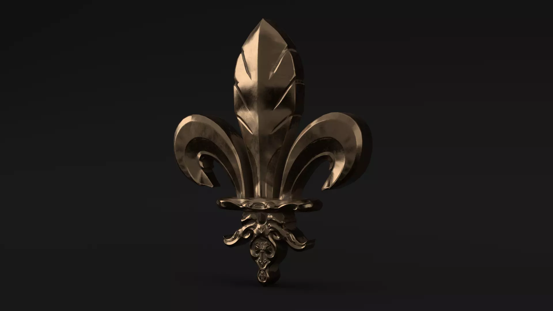 Fleur De Lis Ornament and Zbrush Brush Low-poly 3D model_0