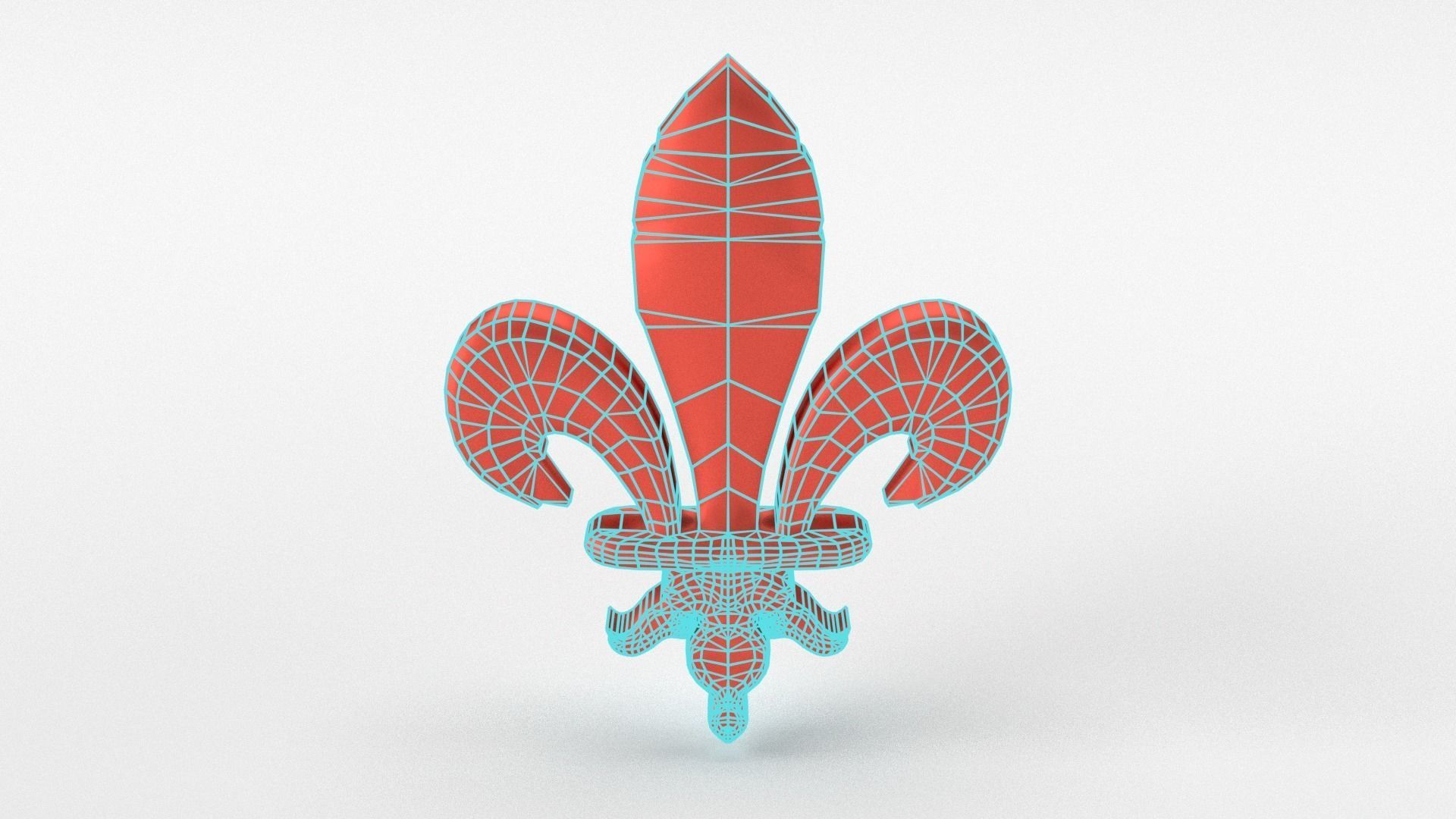 Fleur De Lis Ornament and Zbrush Brush Low-poly 3D model_5