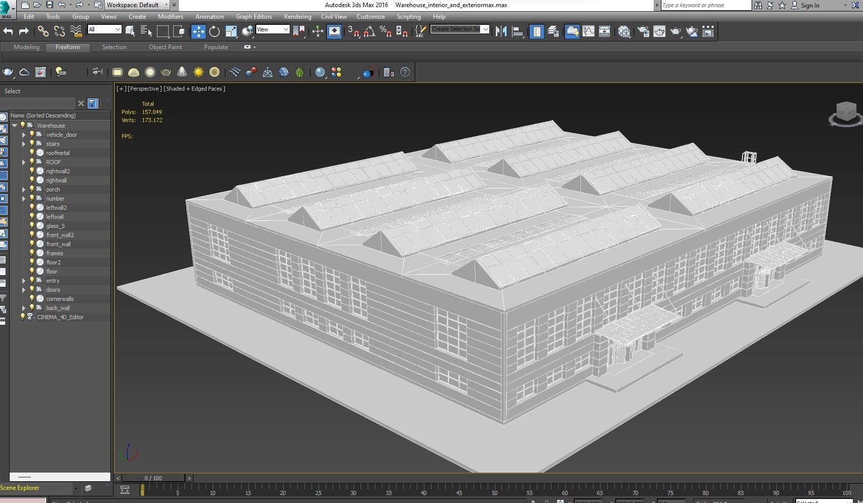 Warehouse interior and exterior 3D model_25